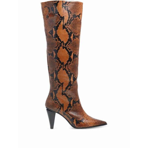 ロベルトフェスタ レディース ブーツ シューズ Riva pointed-toe python-print boots Brown