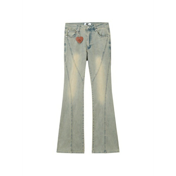 イズエ レディース デニムパンツ ボトムス Panelled flared jeans Blue|asty