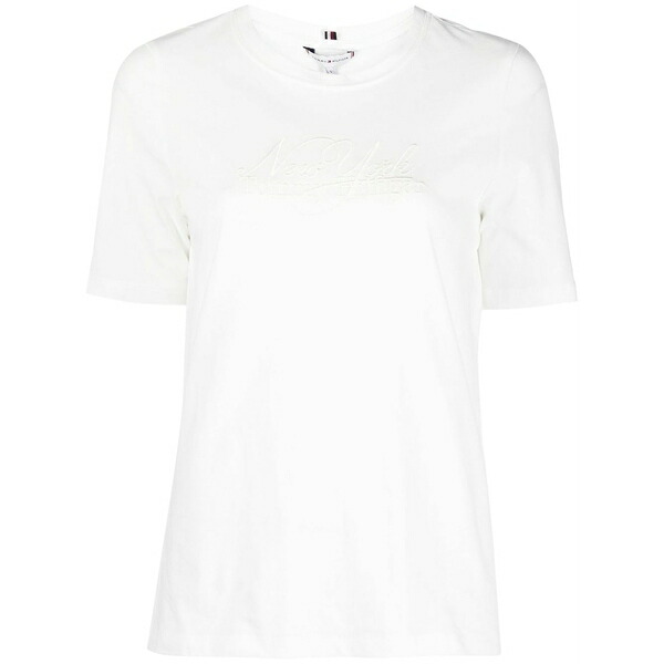 トミー ヒルフィガー レディース プルオーバー トップス Embroidered new york t-shirt White