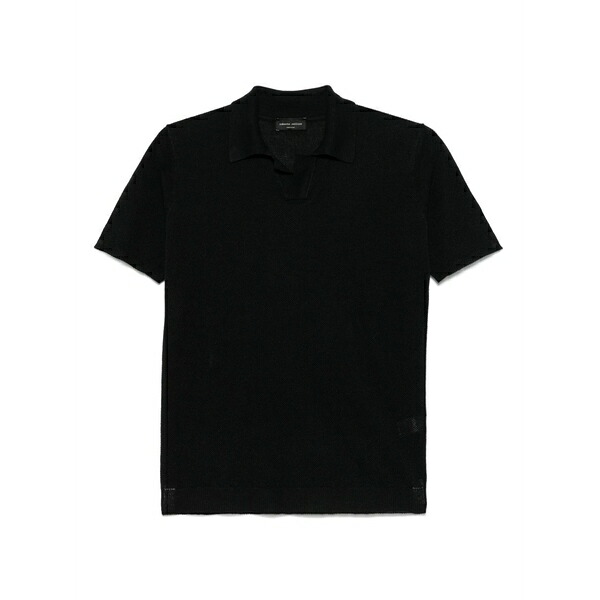 ロベルトコリーナ メンズ Tシャツ トップス Linen t-shirt Black｜asty