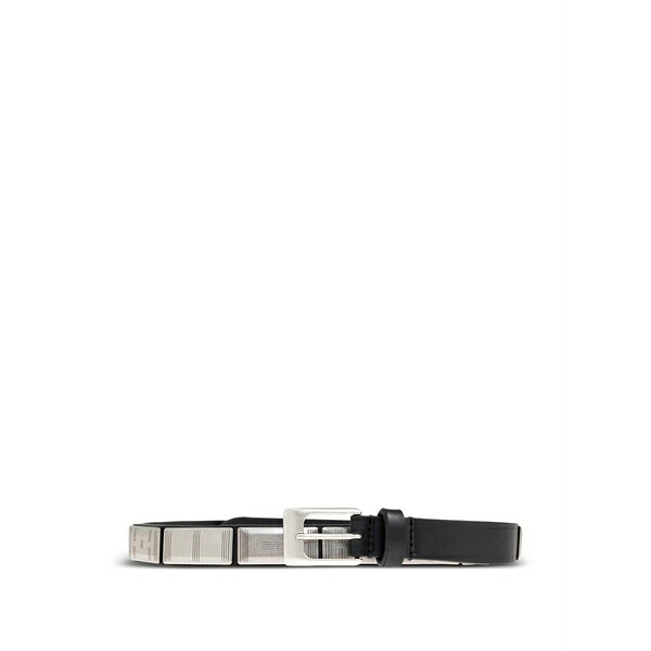 ルメール メンズ 三尺帯 付属物 Rectangle-buckle leather belt Black