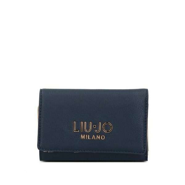 リュージョー レディース 紙入れ 付属品 Logo-lettering wallet Blue