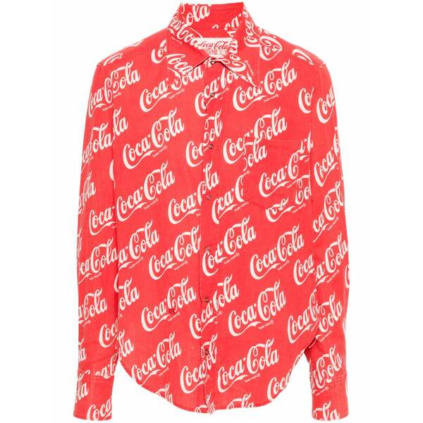 エアル メンズ シャツ トップス X coca-cola print shirt Red｜asty