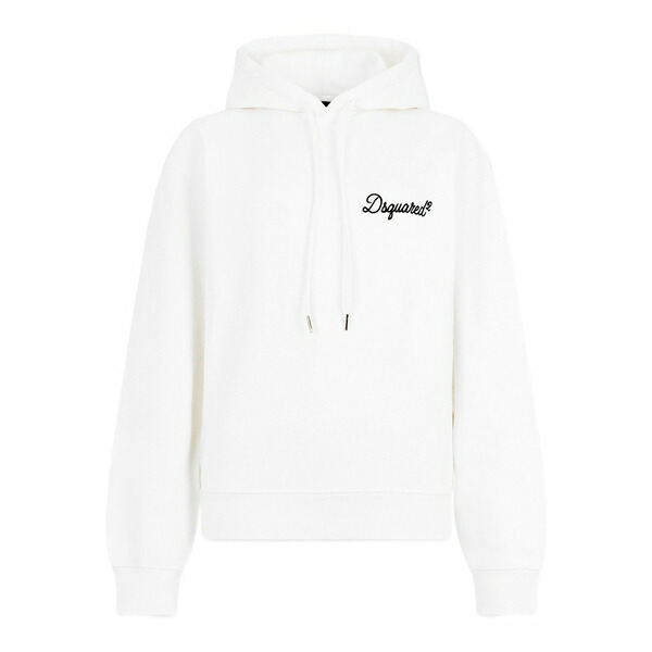 ディースクエアード レディース 編み物\u0026スウェーター アウター Hooded long-sleeve hoodie White