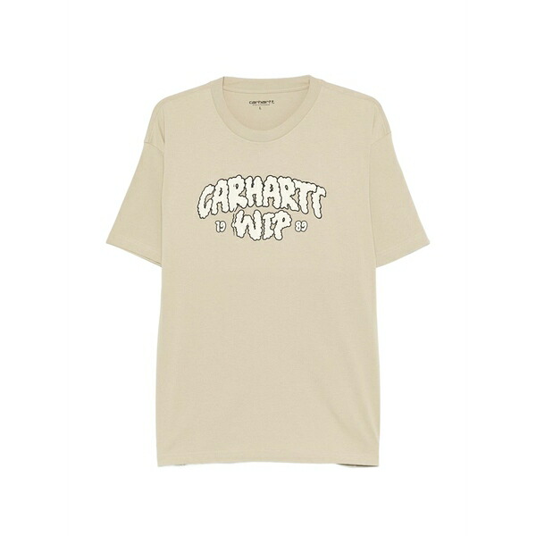 鉄道車両ハート型 メンズ プルオーバー トップス Logo-print crew-neck t-shirt Neutrals