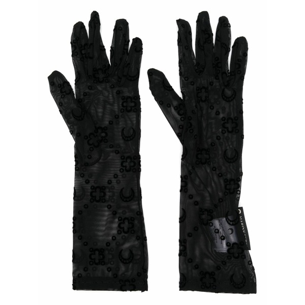 米国海兵隊員 独居室 メンズ グローブ 付属物 Flocked-monogram gloves Black