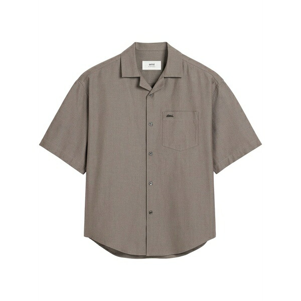 アミ メンズ シャツ トップス Short-sleeve shirt Grey|asty