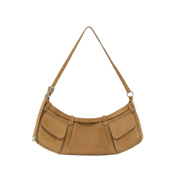 ピンコ レディース ショルダーバッグ 御徒面子 Pockets strap leather shoulder bag Brown