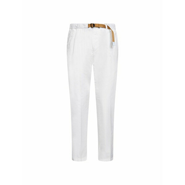 ホワイトサンド メンズ カジュアルパンツ ボトムス Belted trousers White｜asty