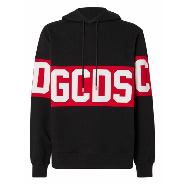 ジーシーディーエス メンズ パーカー・スウェットシャツ アウター Band-logo hoodie Black｜asty