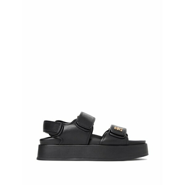 トミー ヒルフィガー レディース サンダル シューズ Logo-detail strappy sandals Black|asty