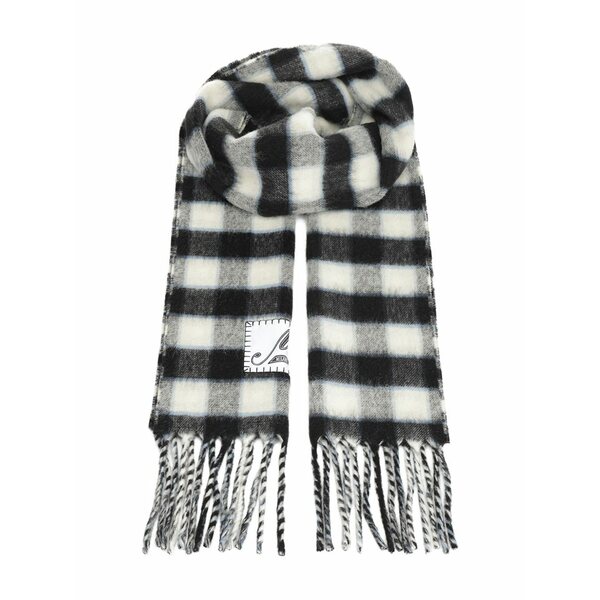 マルニ レディース えり巻き・袈裟・えり巻き 付属物 Plaid fringed scarf Black