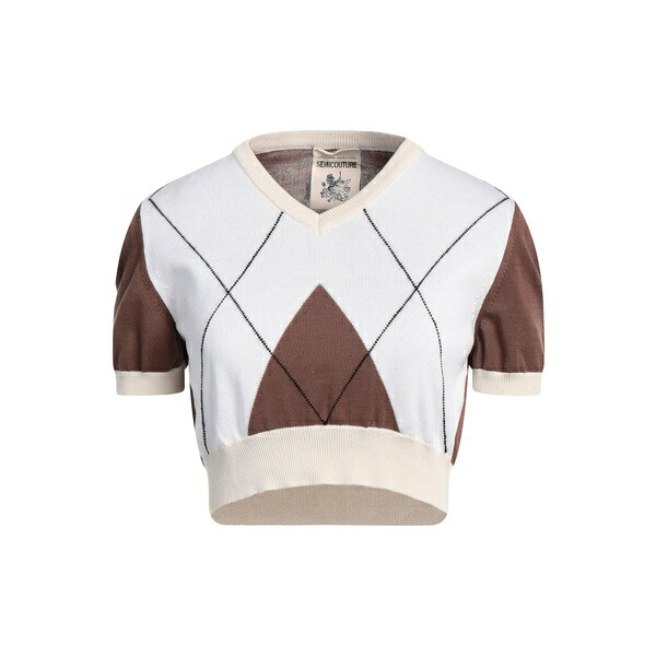 【送料無料】 セミクチュール レディース ニット&セーター アウター Sweaters White