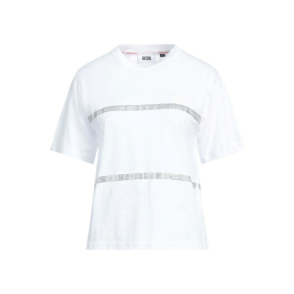 【送料無料】 ジーシーディーエス レディース Tシャツ トップス T-shirts White｜asty