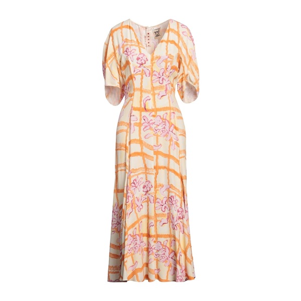 【送料無料】 マルニ レディース ワンピース トップス Maxi dresses Yellow|asty