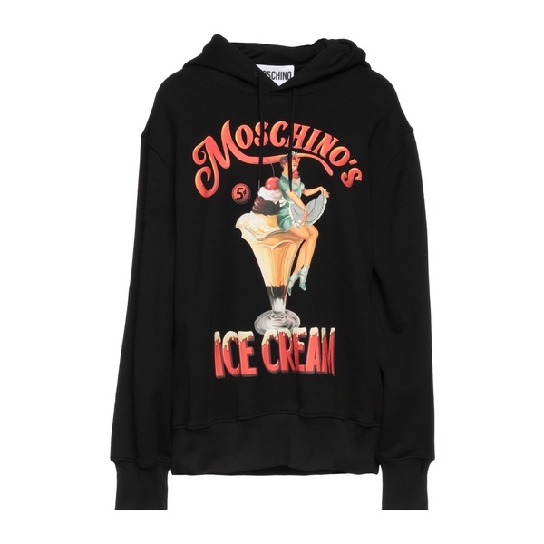 【送料無料】 モスキーノ レディース パーカー・スウェットシャツ アウター Sweatshirts Black