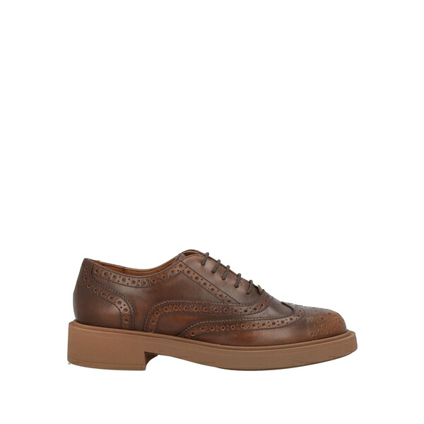 【貨物輸送無料】 お上さん レディース オックスフォード シューズ Lace-up shoes Brown スリッポン-レディース靴-靴
