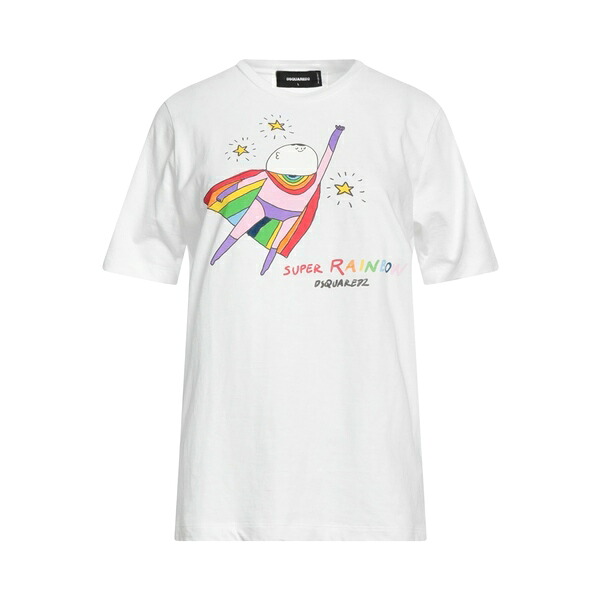 【送料無料】 ディースクエアード レディース Tシャツ トップス T-shirts White｜asty