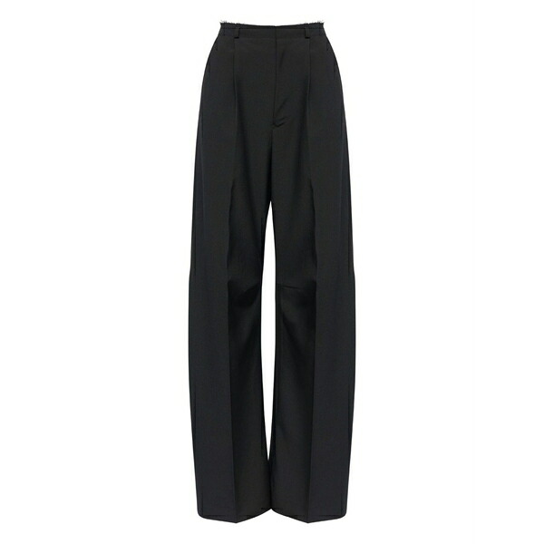マルタンマルジェラ レディース カジュアルパンツ ボトムス Frayed tailored trousers Black｜asty