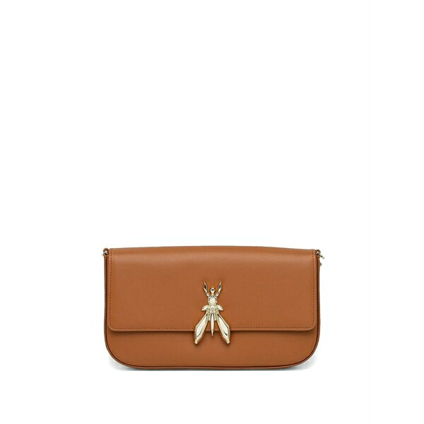 パトリツィア ペペ レディース クラッチペダル御徒面子 御徒面子 Fly leather clutch bag Brown