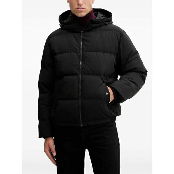 ベネトン  メンズ 上衣＆上衣 アウター Hooded zip-fastening jacket Black