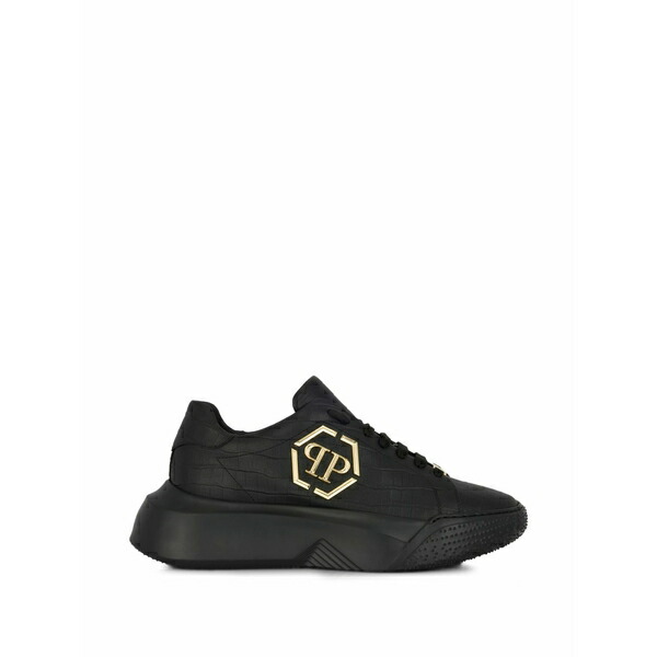 フィリッププレイン メンズ スニーカー シューズ Crocco godzilla runner sneakers Black