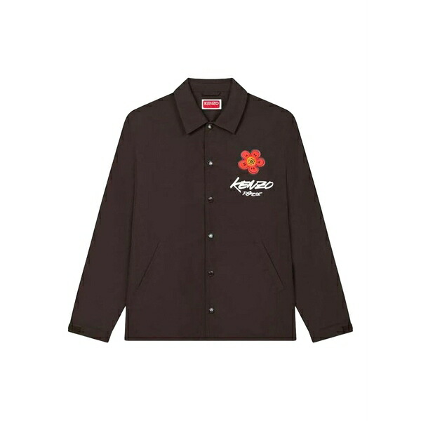 ケンゾー メンズ ジャケット&ブルゾン アウター X futura 2000 flower-detail shirt jacket Brown|asty