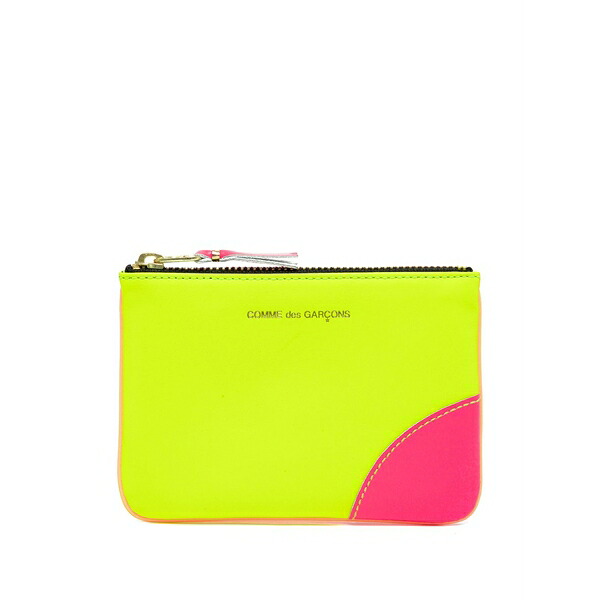 コムデギャルソン メンズ 紙入れ 付属品 Super fluo leather pouch  Yellow