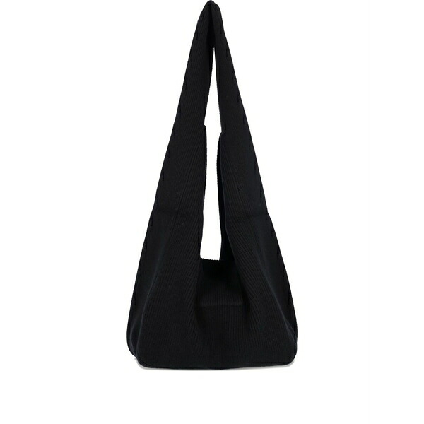 アヤ ミューズ レディース ショルダーバッグ バッグ Sol ribbed-knit shoulder bag Black|asty