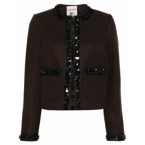 セミクチュール レディース ジャケット＆ブルゾン アウター Iryna jacket Brown｜asty