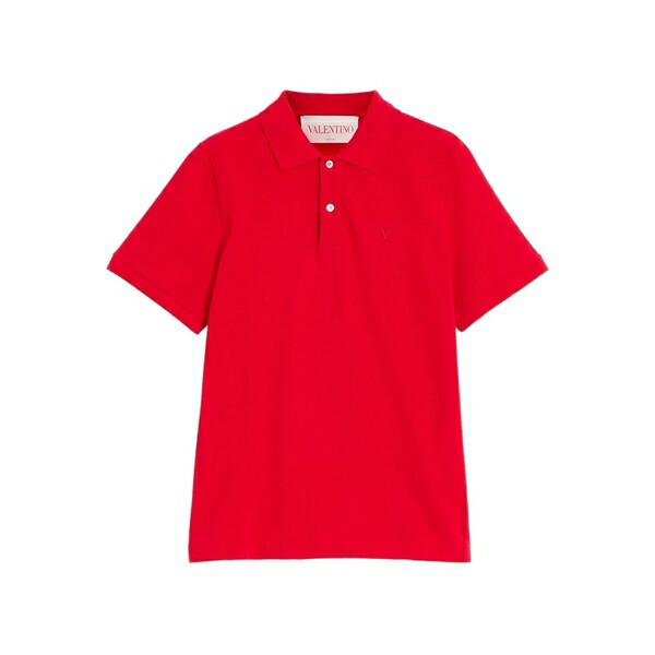 ヴァレンティノ ガラヴァーニ メンズ ポロシャツ トップス Vlogo-embroidered polo shirt Red|asty