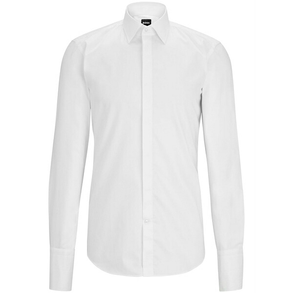 雇い主 メンズ プルオーバー トップス Spread-collar cotton shirt White