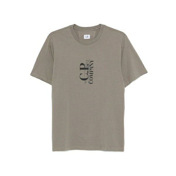 シーピーカンパニー メンズ Tシャツ トップス Logo-print t-shirt Neutrals|asty