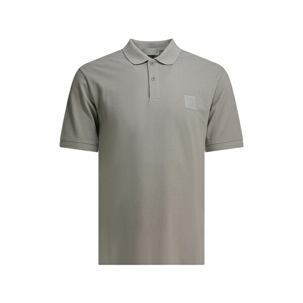 ストーンアイランド メンズ ポロシャツ トップス Logo-patch polo t-shirt Grey|asty