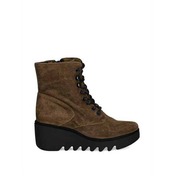 飛球英国の首都 レディース ブーツ シューズ Lace-up wedge-heel boots Brown