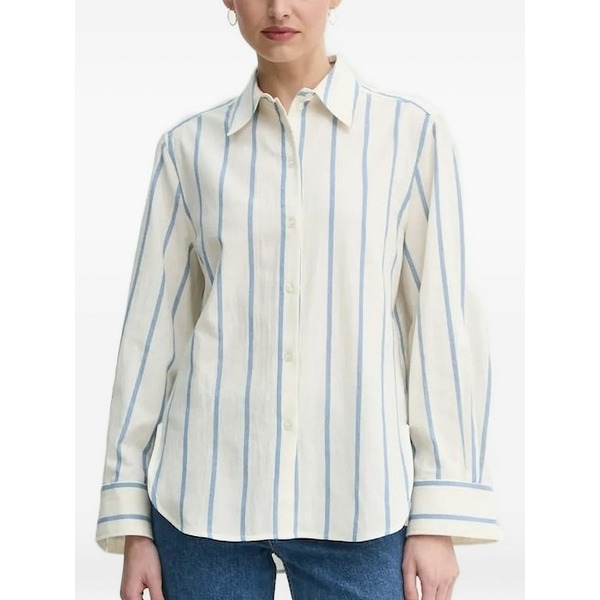 デイ・ビルゲール・エ・ミッケルセン レディース シャツ トップス Vertical-stripe shirt White｜asty