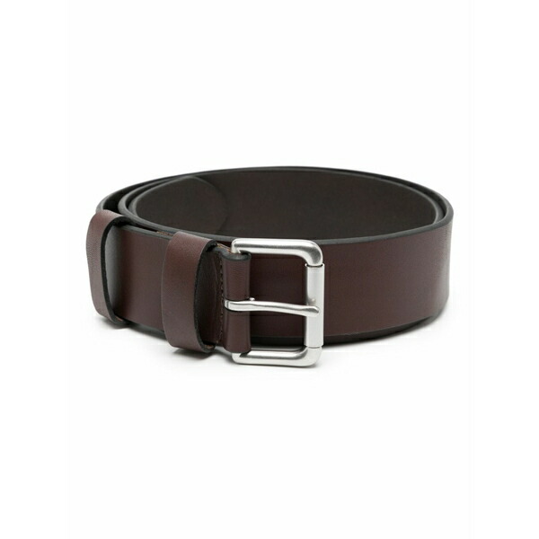 ラルフローレン メンズ 胴締め 付属品 Roller logo-debossed leather belt Black