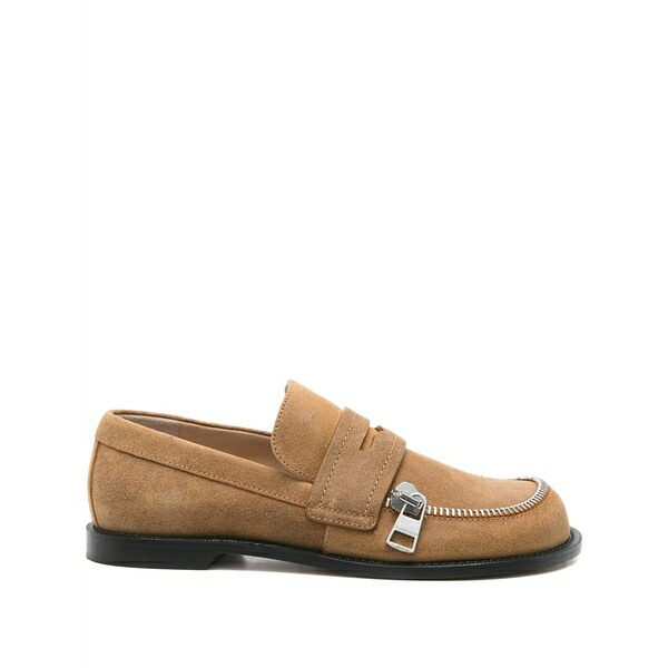 J.W.アンダーソン レディース スリッポン・ローファー シューズ Zip-detail penny loafers Neutrals｜asty