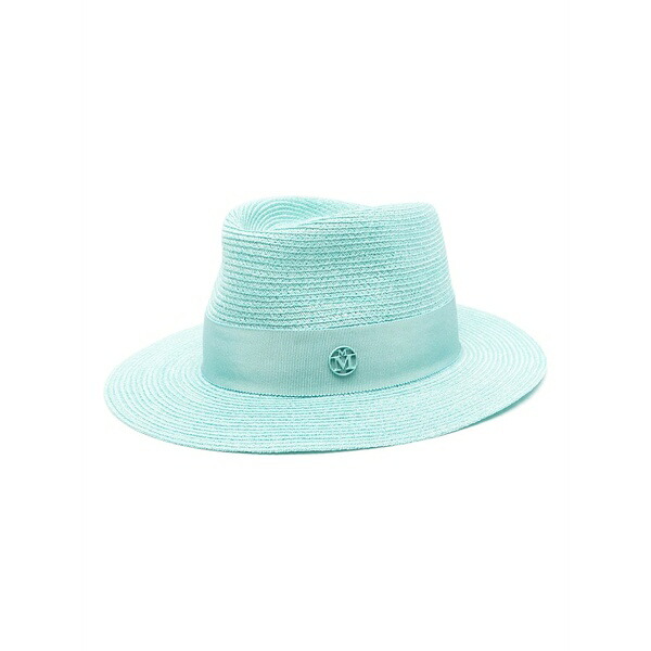 メゾンミッシェル  レディース かぶり笠 添え物 Andr茫漏 interwoven fedora hat Blue