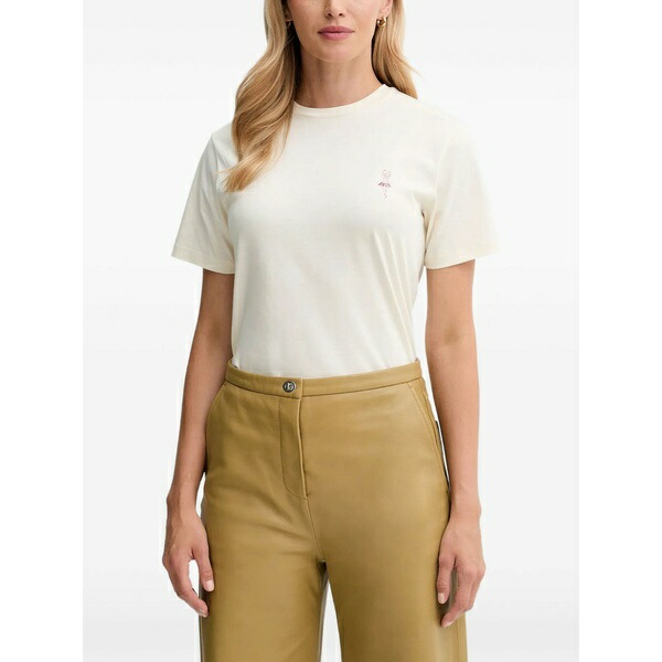 バリー レディース プルオーバー トップス Logo-print short-sleeve t-shirt Neutrals