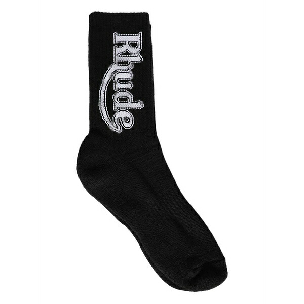 ルード メンズ ソックス アンダー御召しもの Logo-print socks Black