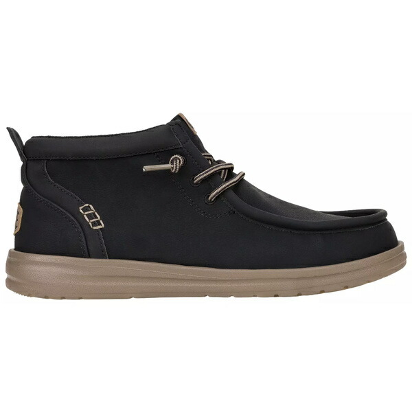 ヘイデュード メンズ スニーカー シューズ Hey Dude Men's Wally Mid Gripr Classic Boot Black/Walnut画像