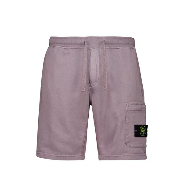 ストーンアイランド メンズ 心地好いズボン下 ボトムス Organic cotton-fleece bermuda shorts Purple