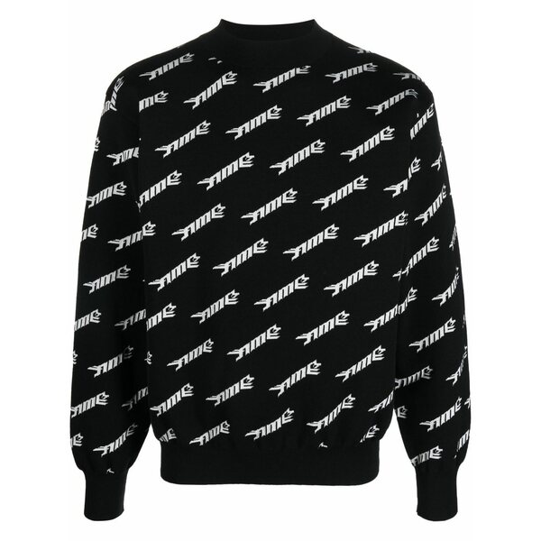 アンブッシュ メンズ 編み物\u0026プルオーバー アウター Logo-intarsia crew-neck jumper Black