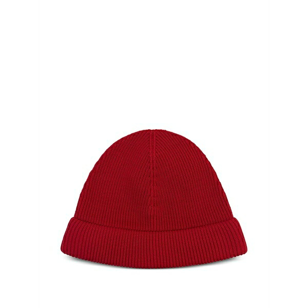 ロロピアーナ メンズ 鳥打ち帽 付属物 Sloop ribbed beanie hat Red