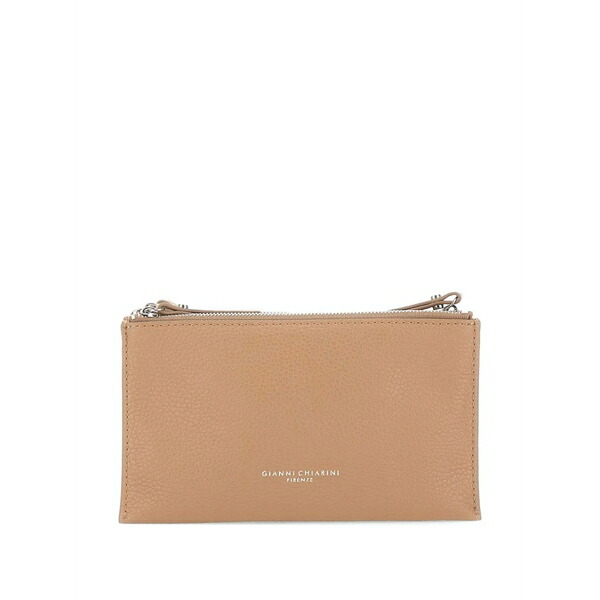 ジャンニ・キアリーニ レディース ショルダーバッグ 御徒面子 Lucille zipped grained leather shoulder bag Neutrals