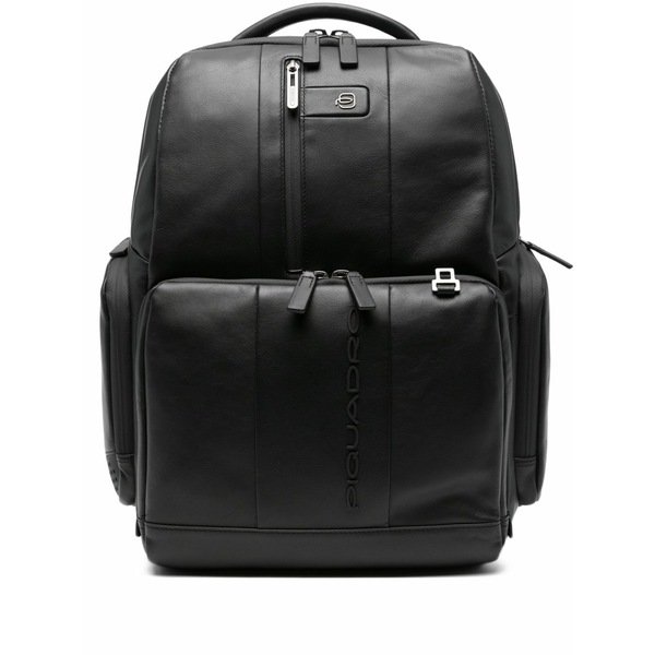 ピークアドロ  メンズ うしろ側容器に並べる・背嚢 御徒面子 Panelled leather backpack Black