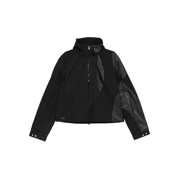 ヘリオットエミル メンズ ジャケット&ブルゾン アウター Polarize hooded windbreaker Black|asty