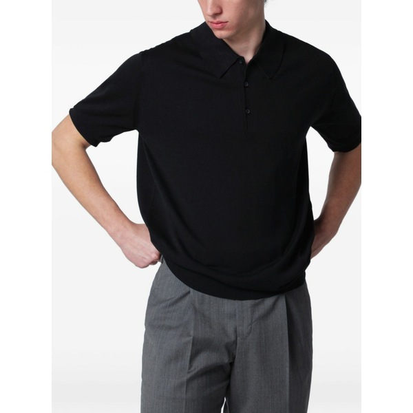 ジョンスメドレー メンズ スポーツシャツ トップス Isis polo shirt Black ポロシャツ-トップス-メンズファッション
