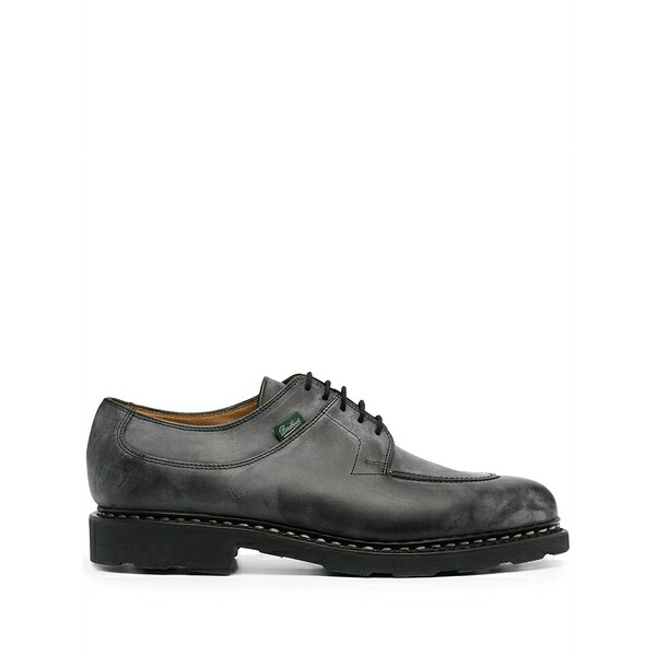 パラブーツ メンズ 御召しものシューズ シューズ Distressed leather lace-up derby shoes Black